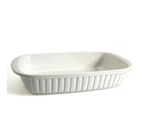 Pirofila rettangolare di colore bianco di cm 35x21