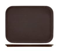 HOME 1416 Vassoio Antiscivolo Polietilene Rettangolare 45X35 Arredo Tavola Tessili, plastica, Marrone
