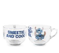 HOME 6 tazzoni in vetro con decoro personaggio Stitch cc. 700