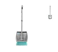 Home 6332200 Set Alzaimmondizie E Scopa Silver Clean, Polipropilene, Argento