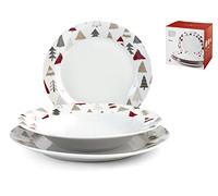 Home Servizio Tavola 18 Pezzi Winterly in Porcellana Decorata - bianco porcellana 9837000