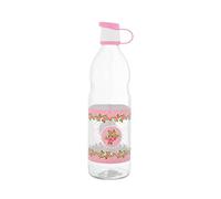 Home 7858700 Bottiglia con Tappo in Plastica, Vetro, Rosa, 1 lt