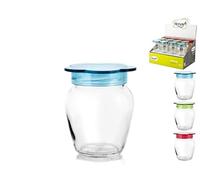 Home 7861800 Barattolo Vetro E Plastica, Tappo Multicolore, 370 CC