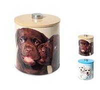 Home 8598100 Biscottiera Cats&Dogs in Latta, Decoro Cani, cm 17 x 20 H, Neoprene, White