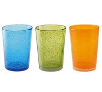 Home 8700 Bicchieri Bibita, Vetro, Multicolore, 28 x 10 x 12 cm, 3 unità