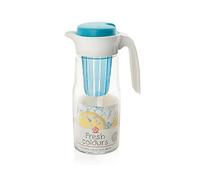 Home 9122700 Brocca Daisy in Vetro con Tappo E Filtro in Plastica, Multicolore, 1.4 lt, Glass