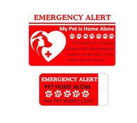 Home Alone Alert Dog & Cat Contatto di Emergenza Tag & Portafoglio Card 2 Pz
