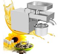 Home and commercial oil press, cold/hot press stainless steel oil press for peanuts, sesame, coconut, soybeans, sunflower seeds, walnuts