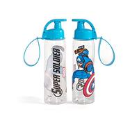 HOME Avengers Borraccia in Plastica Bimbo, Lt 0,5, Bottiglia con Gancio, Riutilizzabile, Pratica e Comoda, Multicolore, 0,5Lt