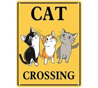 Home Bar Man Cave Wall Decor Cat Crossing Funny Tin Signs Bar Decorazioni Art Poster