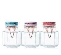 Home Basic Confezione Barattoli, Rosa/Rosso/Azzurro, 3 unità