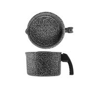 HOME Bollilatte Stone 1 Manico, Antiaderente, Fondo Induzione, 14cm, Nero e Bianco