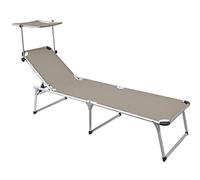 Home Brandina in Alluminio e texitilene con tettuccio, Tortora, 59x210x39