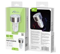 HOME CC-030 - Adattatore per auto con doppia connessione USB, colore: Argento