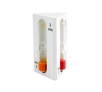 Home 8003512697647 Clessidra 1-3-5 Minuti, Legno, Bianco, 5x5x9 cm