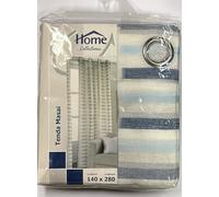 Home Collection MAS113 Tenda Masai, Poliestere, Azzurro, 140x280 cm