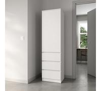 Home Collective Armadio Guardaroba Armadio Multiuso | Ampio Spazio con 3 cassetti e 2 Ripiani | Armadio Alto per Camera da Letto, corridoio, Ufficio | Organizer per mobili | 50x181x41 cm | Bianco