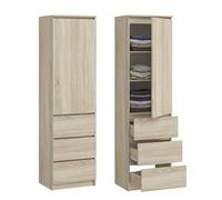 Home Collective Armadio, guardaroba, armadio multiuso con 3 ripiani e 3 cassetti | Armadio compatto e funzionale per camera da letto, corridoio o studio | 50x40x180 cm (LxPxA) | Sonoma