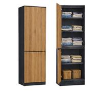 Home Collective Armadio multiuso a 2 ante con 5 ripiani | Armadio per camera da letto, ingresso o ufficio | 50x40x180 cm (LxPxA) | Antracite/Rovere