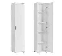 Home Collective Armadio multiuso stretto largo 40 cm con 1 anta e 4 ripiani | Armadio universale per la casa, il corridoio, l'ufficio o la camera da letto | 40x35x184 cm (LxPxA) | Bianco
