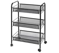 Home Collective Carrello con 3 livelli, salvaspazio, armadio a 3 livelli su ruote, ripiani spaziosi dal design modulare, carrello portaoggetti multifunzionale, 27,5 x 45 x 63,5 cm, stretto, nero