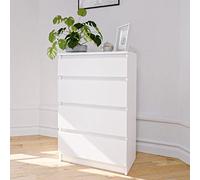 Home Collective Cassettiera bianca con quattro cassetti, camera da letto, corridoio, comodino, armadio, credenza, alta, larghezza 60 cm, altezza 95 cm
