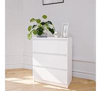 Home Collective Cassettiera bianca con tre cassetti, camera da letto, corridoio, comodino, armadio, credenza, alta, larghezza 60 cm, altezza 77 cm