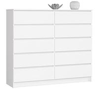 Home Collective Cassettiera bianca larga 140 cm con 10 cassetti, camera da letto e soggiorno, versatile per corridoio e camera dei bambini