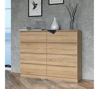 Home Collective Cassettiera, camera da letto, corridoio, armadio, credenza, credenza con 8 cassetti, larghezza 120 cm, altezza 97 | Sonoma