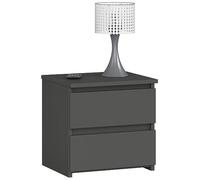 Home Collective Cassettiera con 2 cassetti cassettiera camera da letto corridoio soggiorno organizer cassettiera larghezza 40 cm altezza 40 cm | credenza multiuso in legno grafite