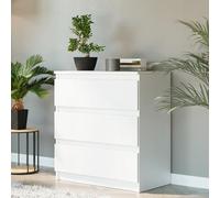 Home Collective Cassettiera con 3 cassetti mobile in legno cassettiera credenza credenza camera da letto soggiorno corridoio ufficio organizzatore | 70 × 76 × 40 cm Bianco