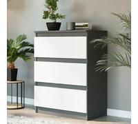 Home Collective Cassettiera con 3 cassetti mobile in legno cassettiera credenza credenza camera da letto soggiorno corridoio ufficio organizzatore | 70 × 76 × 40 cm Antracite/Bianco