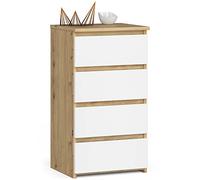 Home Collective Cassettiera con 4 cassetti cassettiera camera da letto corridoio soggiorno organizer cassettiera larghezza 40 cm altezza 74 cm | Credenza multiuso quercia artisan-bianco
