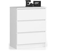 Home Collective Cassettiera con tre cassetti alta 77 cm e larga 60 cm, soggiorno, camera da letto, corridoio, armadio, credenza, credenza, molto spazio per riporre gli oggetti, bianco