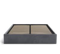 Home Collective Letto imbottito 120x200 cm con contenitore Rete a doghe Struttura in metallo e rivestimento in velluto Letto boxspring 120x200 cm | Grafite