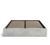 Home Collective Letto imbottito 120x200 cm con contenitore Rete a doghe Struttura in metallo e rivestimento in velluto Letto boxspring 120x200 cm | Grigio