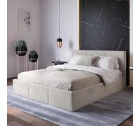 Home Collective Letto imbottito con contenitore letto contenitore con rete a doghe imbottita Letto con testiera | Sollevatore a gas Telaio in metallo, imbottitura in velluto | 140×200 cm | Grigio
