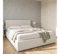 Home Collective Letto Matrimoniale Letto Imbottito Struttura Letto con Rete a doghe e Contenitore 120x200, 140x200, 160x200, 180x200 cm, testiera a 3 Pannelli | Velluto Morbido | 120x200 cm | Grigio