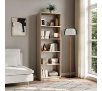 Home Collective Libreria, classificatore, divisorio, sonoma natural con 5 vani a giorno in legno MDF Larghezza 60 cm