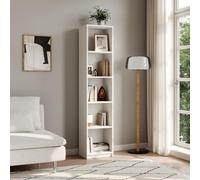 Home Collective Libreria, scaffale per classificatore, scaffale da appoggio, divisorio, bianco con 5 scomparti aperti in legno MDF Larghezza 40 cm