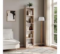 Home Collective Libreria, scaffale per classificatore, scaffale da appoggio, divisorio, naturale con 5 scomparti aperti in legno MDF Larghezza 40 cm