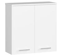 Home Collective Pensile da bagno, pensile, con 2 ante, 60 x 22 x 60 cm, in pannello laminato spesso 16 mm, resistente all'abrasione, bianco