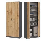 Home Collective Scaffale multiuso grigio per armadio 74 cm x 180 cm con sei ripiani e scomparto extra, organizer in legno per armadietto di casa per camera da letto, corridoio, seminterrato, ufficio