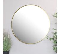 Home Collective Specchio 70x70cm Tondo da Parete con Cornice in Metallo Oro | in Diverse Dimensioni per Il Bagno, Il corridoio, Il Soggiorno, la Sala da Pranzo o Lo Specchio cosmetico