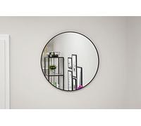 Home Collective Specchio 80x80cm Tondo da Parete con Cornice in Metallo Nero | in Diverse Dimensioni per Il Bagno, Il corridoio, Il Soggiorno, la Sala da Pranzo o Lo Specchio cosmetico