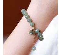 Home Collezioni Bracciale Feng Shui Donne Ragazze Braccialetto di Giada Etica Naturale Ciondolo Lotus Braccialetto Fortuna Braccialetto Fortuna Talismano Pietra Ricchezza Buona Fortuna Amuleto Vintage
