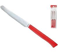Home Coltelli da Tavola con Punta Seghettata, Confezione da 6 Pezzi, Acciaio Inossidabile, Rosso