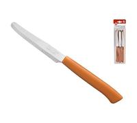 Home Coltelli da Tavola Seghettati, Confezione da 6 Pezzi, Plastica, Arancione/Acciaio