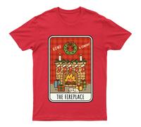 Home & Comfort The Fireplace Christmas Holidays Maglietta da uomo maglietta...
