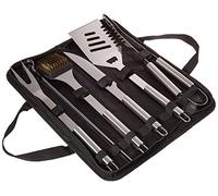 Home-Complete Set di utensili per barbecue in acciaio inox, accessori per barbecue con 7 utensili e custodia per il trasporto, include spatola, pinze, coltello
